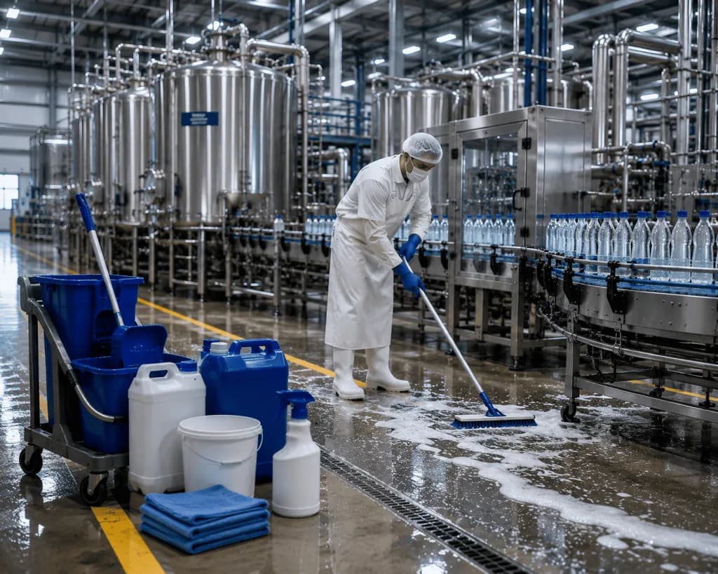 Soluções de higienização para indústrias de bebidas em Minas Gerais — CIP e lubrificantes de esteira PLURON Nova Clean+